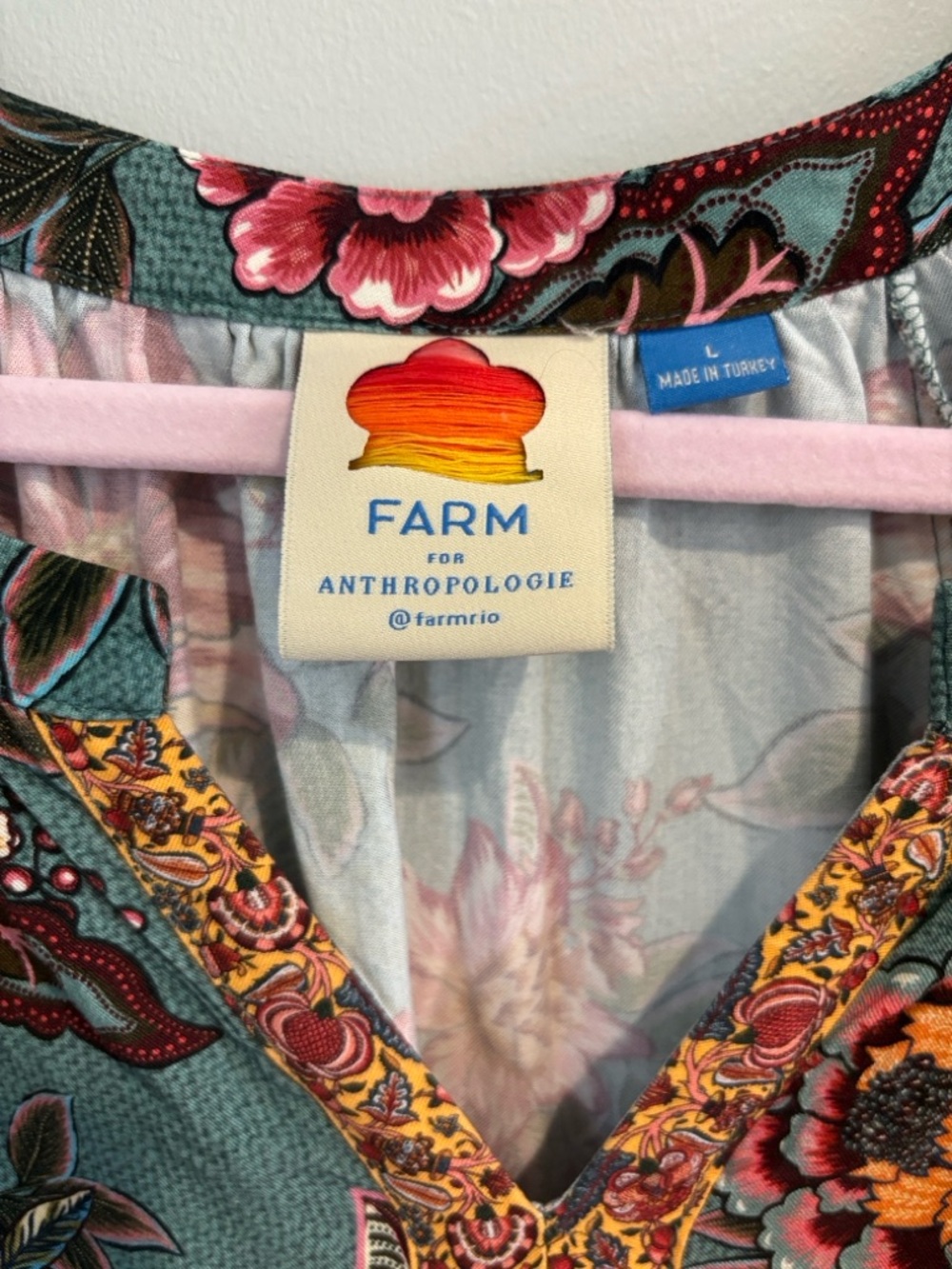 Farm Rio for Anthropologie Floral Peasant Blouse Size Large - Picture 5 of 12